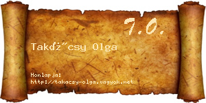 Takácsy Olga névjegykártya
